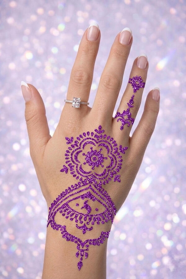 Glitter henna for festivals